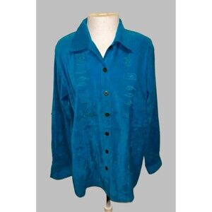 Women's Koret Button up Turquoise Shirt/Jacket - Size M